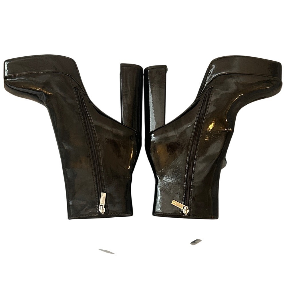 Steve Madden Glossy Black Platform Heeled Boots - Picture 5 of 6